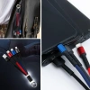 Timion Işıklı Anahtarlık Model 3 in 1 USB Çıkışlı MİKRO,TYPE-C ve İphone Uyumlu Şarj Kablosu (5148)