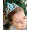 Timion Mavi Taşlı Elsa Çocuk Tacı Prenses Tacı Kraliçe Tacı 16x14 cm (5148)