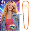 Timion Neon Turuncu Boncuk Kolye 80 cm – Retro 80’ler 90’lar Parti Aksesuarı