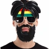 Timion Rasta Peruklu Rasta Sakallı Bob Marley Bıyıklı Parti Gözlüğü 27x18 cm (5148)
