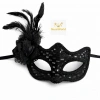 Timion Siyah Tüylü Balo Maskesi Kadın Parti Aksesuarı