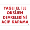 Timion Yağlı El İle Oksijen Devrelerini Açıp Kapama Uyarı Levhası 25X35 Kod:707