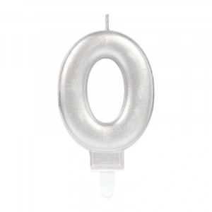 0 Rakam Mum Gümüş Renk
