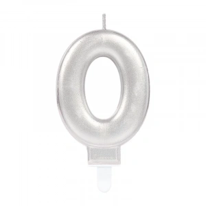 0 Rakam Mum Gümüş Renk (5148)