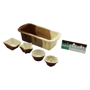 13pcs Silikon Muffin - Baton Kek Kalıp Set Baton=11.5x25cm 3er Rüzgar Gülü - Yuvarlak - Yıldız - D.gen (5148)