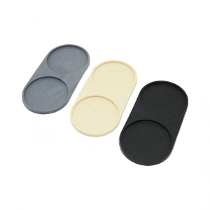 2 Bölmeli   Oval   Renkli Silikon  Yağdanlık - Sabunluk Altlık  12 X 24.5cm (5148)