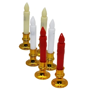 2 Parça  Şamdanlı Pilli Led Mum Dekoratif (5148)