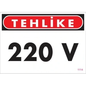 Timion 220 V Teklike Uyarı Levhası 25X35 Kod:1114