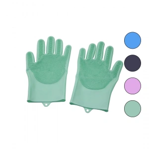 2pcs   Renkli Silikon   Tırtırlı  Bulaşık Eldiveni (5148)