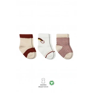 Timion 3Lü Penye Rainbow Soket Çorap BS10113 Kiremit