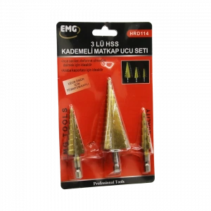 3 PARÇA  HSS KADEMELİ MATKAP UCU SET (5148)