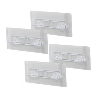 4pcs  Raf Ayak Aparatı   Şeffaf Pvc Yapışkanlı + Vidalanabilir   2x10cm (5148)