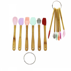 6 Parça  Mini Ahşap Saplı Silikon Mutfak Set (5148)