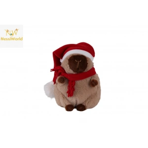 6213 YILBAŞI ŞAPKALI 28 CM KAHVERENGİ KAPİBARA