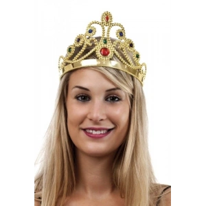 Altın Renk Plastik Prenses Tacı Kraliçe Tacı 60 cm (5148)