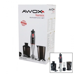 Awox Barmix  3in1  Blender Seti  Çelik 2li Mikser   Çelik Rondo Bıçak   Çelik 4 Kanatlı Bıçak   1000w (5148)