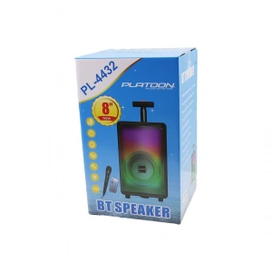Bluetooth Mikrofon - Kumandalı Speaker Işıklı 2400mah 256x228x421mm 20w - 100hz-20khz - 85db Pl-4432 (5148)