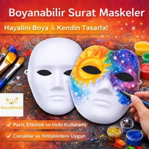 Timion Boyanabilir Surat Model Maske – Lastikli | Kendin Tasarla