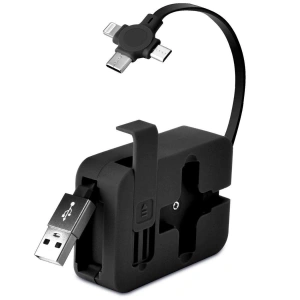 Cep Tipi Telefon Tutuculu Makaralı Uzayıp Kısalabilen 3&apos;ü 1 Arada USB Şarj Kablosu (5148)