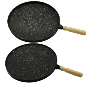 Çift Taraflı Döküm Granit Bazlama - Gözleme Tavası 36cm (5148)