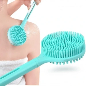 Timion Çift Taraflı Silikon Uzun Saplı  Banyo Fırçası Cm-331 (5148)