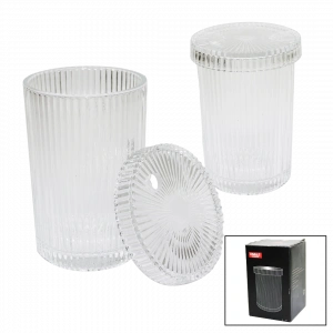 Çizgili - Cam Bardak Kapaklı - Pipetli - Origami Sitilkahve - Sunum - Meşrubat (5148)