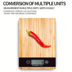 Timion Crown Dijital Hassas Mutfak Tartısı - Terazisi-hassas Ölçüm 5kg Bambu Görünümlü (5148)