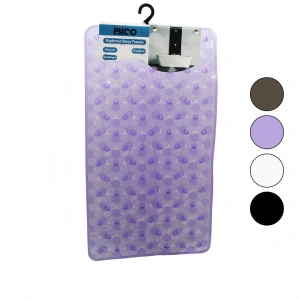 Dikdörtgen - Lüx Pvc Petek Desen - Şeffaf-buzlu 98pcs Vantuz Kaydırmaz Banyo - Küvet Paspas 37x68cm (5148)