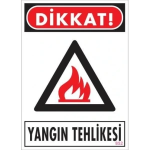 Timion Dikkat Yangın Tehlikesi Uyarı Levhası 25X35 Kod:852