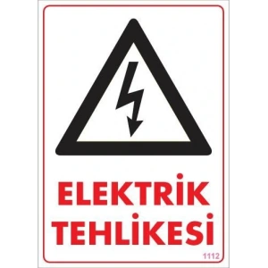 Timion Elektrik Tehlikesi Uyarı Levhası 25X35 Kod:1112