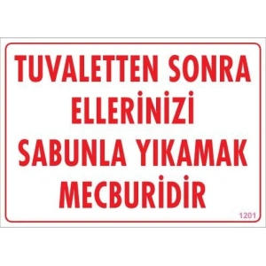 Timion Ellerinizi Yıkayınız Uyarı Levhası 25X35 Kod:1201