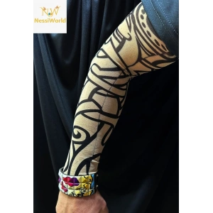 Giyilebilir Kol Dövmesi Çorap Dövme 3D Baskılı Kol Bacak Dövme 2 Adet Model 12