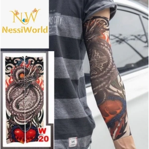 Giyilebilir Kol Dövmesi Çorap Dövme 3D Baskılı Kol Bacak Dövme 2 Adet Model 7