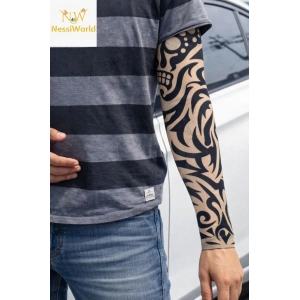 Giyilebilir Kol Dövmesi Çorap Dövme 3D Baskılı Kol Bacak Dövme 2 Adet Model 9