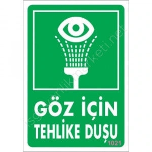 Timion Göz İçin Tehlike Duşu Uyarı Levhası 17,5X25 Kod:1021