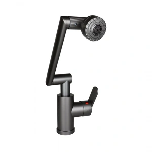 GRİ - 1080 DERECE DÖNEBİLEN ÇOK FONKSİYONLU MUSLUK BATARYA KTX-3308 (5148)