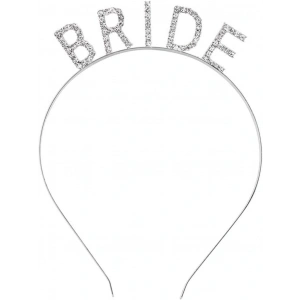 Gümüş Renk Bekarlığa Veda Kristal Taş Bride Tacı İthal 16x10 cm