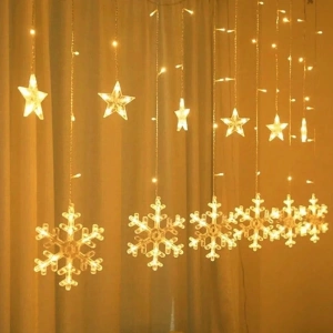 Gün Işığı - Kar Tane 3mt - Fişli Eklemeli - Fonksiyonlu Lux Sarkıt Perde Led - Dekor Lamba (5148)