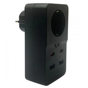 Isıya Dayanıklı Termal Akım Korumalı 1 Priz Girişli 2 Usb Girişli 2 Type-c Girişli Pirz (5148)