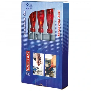 Timion İzeltaş 4100 Düz Tornavida Takımı 8 Parça Kraft