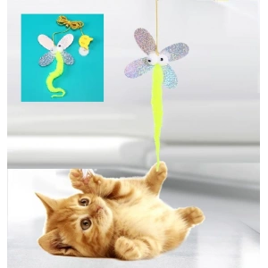 Kelebek Model Elastik Kendinden Yapışkanlı Kedi Oyun Oltası (5148)