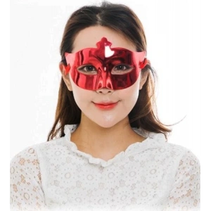 Kırmızı Renk Kostüm Partisi Ekstra Parlak Balo Maskesi 15x10 cm (5148)