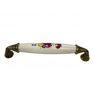 Timion Klasik Silindir Kulp Antik Sarı 128 Mm