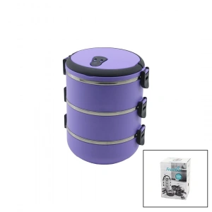 Lila  3lü Sefer Tası Saklama Kabı 1.8lt (5148)