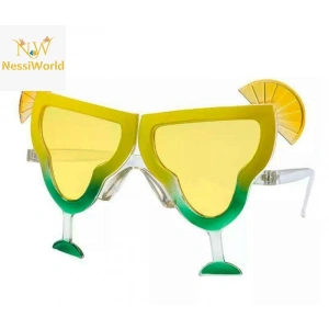 Margarita Bardak Şeklinde Parti Gözlüğü Sarı 16x8 cm