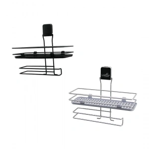 Metal Mix : Siyah - Krom Roza Raflı Kağıt Havluluk Yapışkanlı Montaj - Pls Raf (5148)