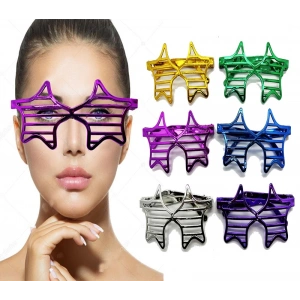 Metalize Ekstra Parlak Yıldız Panjur Parti Gözlüğü 6 Renk 6 Adet (5148)