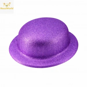 Timion Mor Simli Melon Şapka | İnce Plastik Glitter Yetişkin Parti Şapkası