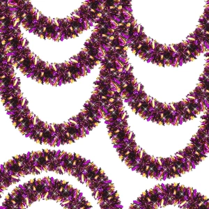 Mor Turuncu Renk 4 cm Genişlik Garland Çift Renk Sim Süs 180 cm (5148)