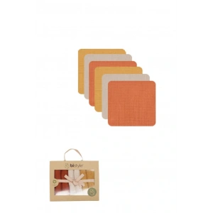 NessiWorld 6lı Müslin Mendil 20x20 cm 90106 Kiremit Bej Hardal